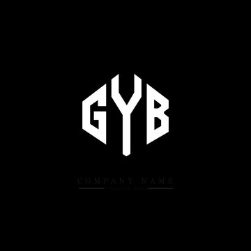 GYB letter logo design with polygon shape. GYB polygon logo monogram. GYB cube logo design. GYB hexagon vector logo template white and black colors. GYB monogram, GYB business and real estate logo. 