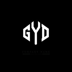 GYD letter logo design with polygon shape. GYD polygon logo monogram. GYD cube logo design. GYD hexagon vector logo template white and black colors. GYD monogram, GYD business and real estate logo. 