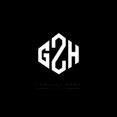 Fototapeta premium GZH letter logo design with polygon shape. GZH polygon logo monogram. GZH cube logo design. GZH hexagon vector logo template white and black colors. GZH monogram, GZH business and real estate logo. 