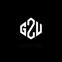 GZU letter logo design with polygon shape. GZU polygon logo monogram. GZU cube logo design. GZU hexagon vector logo template white and black colors. GZU monogram, GZU business and real estate logo. 