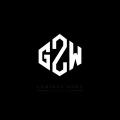 Fototapeta premium GZW letter logo design with polygon shape. GZW polygon logo monogram. GZW cube logo design. GZW hexagon vector logo template white and black colors. GZW monogram, GZW business and real estate logo. 
