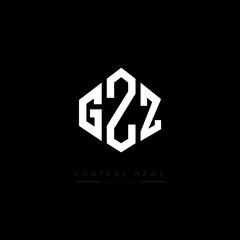 GZZ letter logo design with polygon shape. GZZ polygon logo monogram. GZZ cube logo design. GZZ hexagon vector logo template white and black colors. GZZ monogram, GZZ business and real estate logo. 