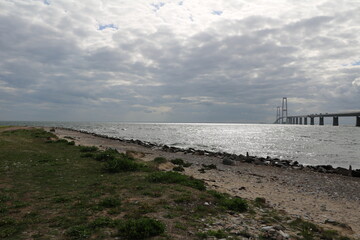 Peberholm Island next to the Öresund Bridge, Connection from Sweden to Denmark via the Baltic Sea
