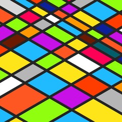 multicolored squares and rectangles with black lines