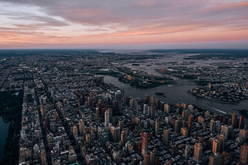 An Aerial View of Upper East Side Manhattan and Central Park in New York City