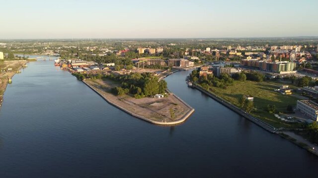 A place called "Polski Hak" in Gdask, which is located between the Vistula and the Motława River.