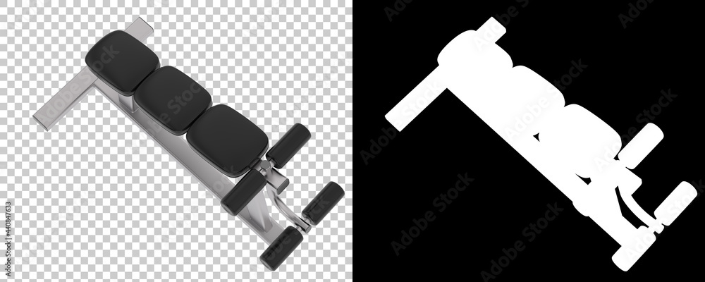 Poster gym bench isolated on background with mask. 3d rendering - illustration