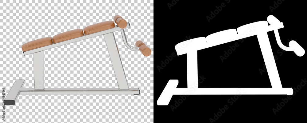 Poster gym bench isolated on background with mask. 3d rendering - illustration