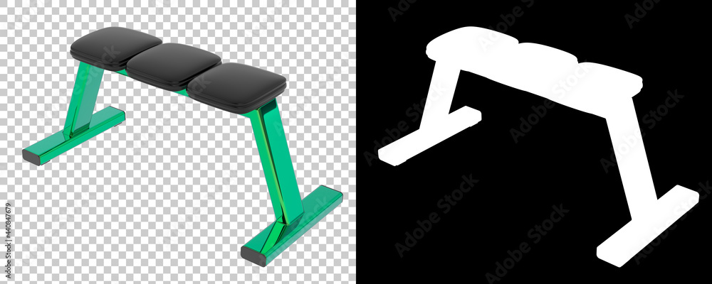 Poster gym bench isolated on background with mask. 3d rendering - illustration