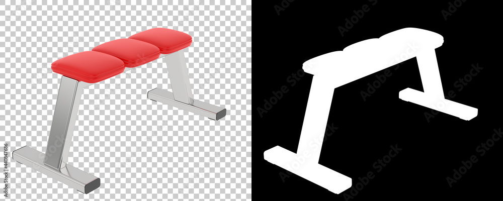 Poster gym bench isolated on background with mask. 3d rendering - illustration