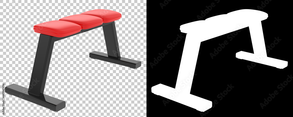Poster gym bench isolated on background with mask. 3d rendering - illustration