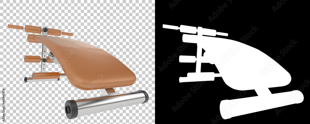 Poster gym bench isolated on background with mask. 3d rendering - illustration