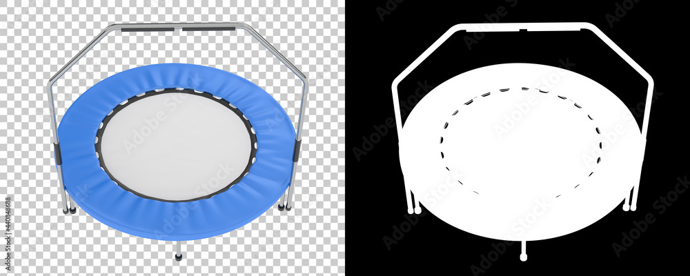Poster trampoline isolated on background with mask. 3d rendering - illustration
