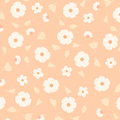 Abstract hand draw floral pattern background. Vector.