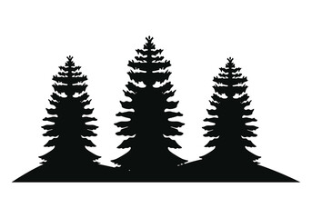 pines forest silhouette