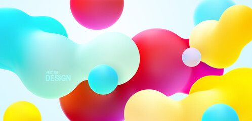 Multicolored background with liquid bubble shapes. - 440851602