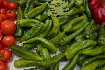 Pimientos, verduras, verde, morrones