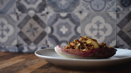 Homemade Larb in Red Lettuce