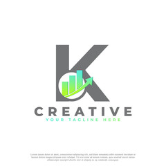 Letter K Financial Institute Advisors Logo. Business Professional Statistic Logo Template