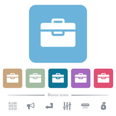 Toolbox flat icons on color rounded square backgrounds