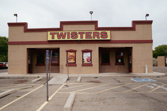 Albuquerque, New Mexico - May 7, 2021: Exterior of the Twisters fast food restaurant, which was used as a filming location for Los Pollos Hermanos in Breaking Bad