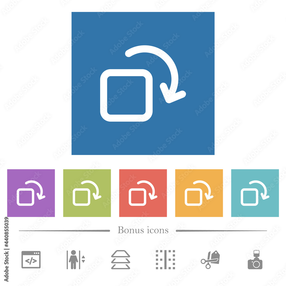 Poster rotate element flat white icons in square backgrounds