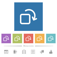Rotate element flat white icons in square backgrounds