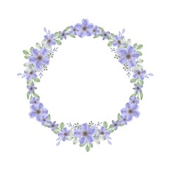 circle frame with purple flowers border