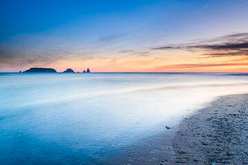Sunrise at the beautiful coastline of the Mediterranean Sea