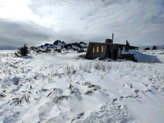 Winter landscape of Vitosha Mountain near Kamen Del peak, Bulgaria