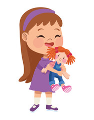 girl playing with doll