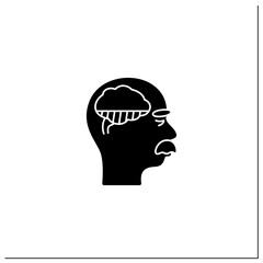 Mild Alzheimer disease glyph icon. Initial ill stage. Neurologic disorder concept.Filled flat sign. Isolated silhouette vector illustration