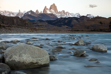 Sunrise over Mount Fitz Roy. El Chalten, Patagonia Argentina