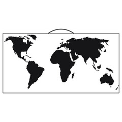 Карта мира силуэт. Silhouette world map. Vector drawing. Isolated white background.