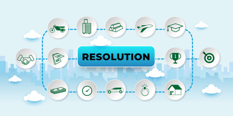 resolution concept With icons. Cartoon Vector People Illustration
