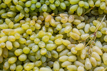 White grapes on the store counter