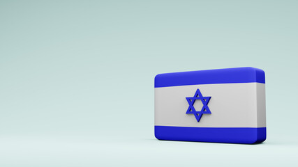 Israel square flag 3d rendering