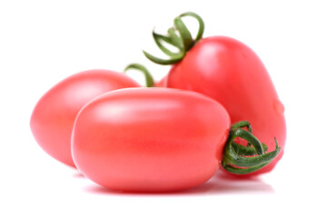 Small cherry tomato on white background