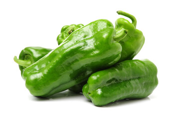 Green pepper on white background