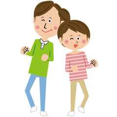 ポップな家族　肩を寄せて踊る夫婦