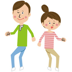 ポップな家族　腰振りダンス　夫婦