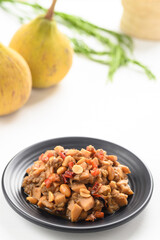 Thai food (Tum Kraton), Spicy santol salad with dry shrimp and peanut, Local Thai food