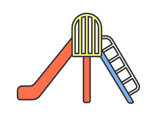 公園のすべり台の遊具のイラスト