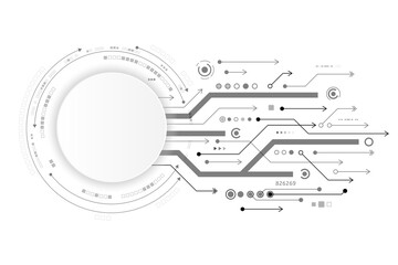 Obraz premium Vector circuit and communication concept on white background for technology background
