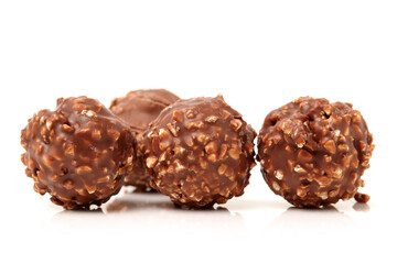 chocolate candies isolated on white background