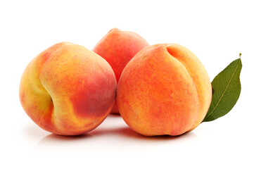 peaches isolated on white background
