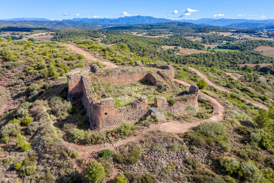 blockhouse of St. Maurice, from the 19th century, currently in ruins, in the municipality of Balsareny region of the Bages in the province of Barcelona