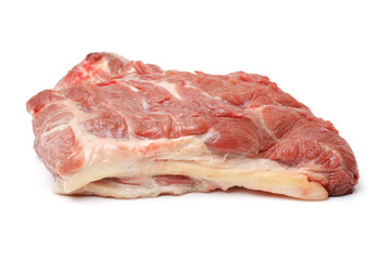 raw lamb meat on white background