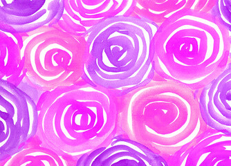Watercolor paint Roses abstract Background. Pink and violet Rose Spot texture. Backdrop of Spots for packaging and web on canvas Backgrounds