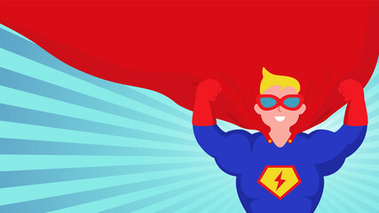 Superman on radiological background. Father's day illustration.	